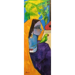 Abrar Ahmed, 12 x 36 Inch, Oil on Canvas, Figurative Painting, AC-AA-596